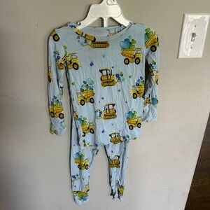 KIKI LULU 3T bamboo construction hearts boys pajama set